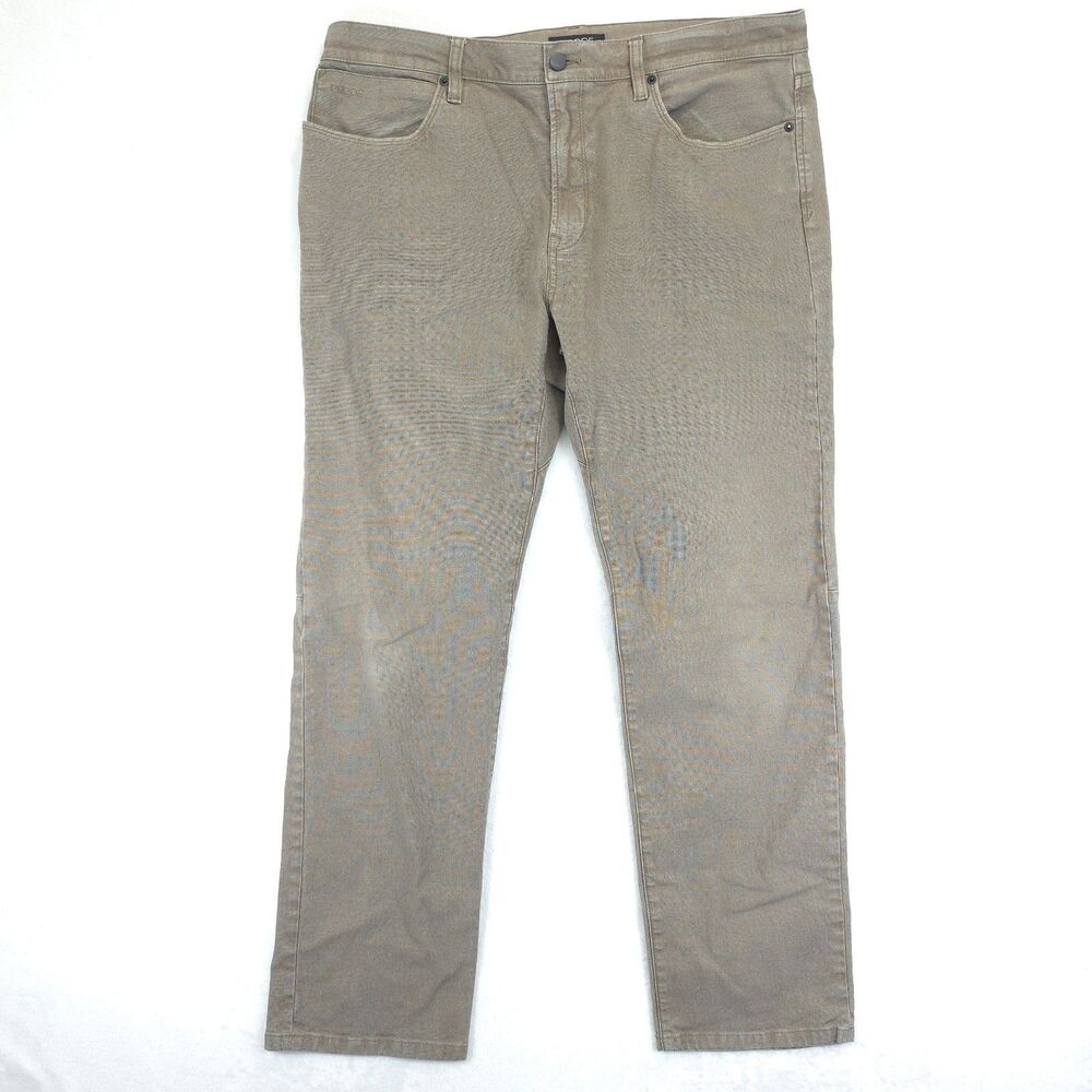 Proof Straight Leg Jeans Brown Men's Size 36x32 (Actual 36x30) Canvas Stretch